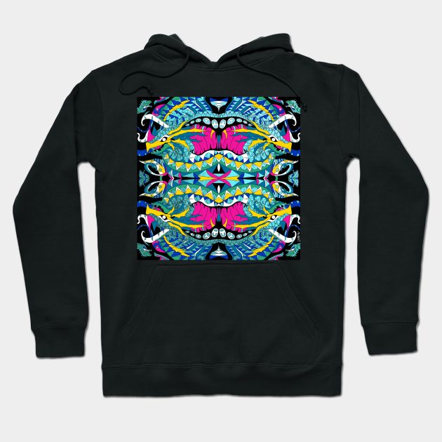 mad kraken kaiju animal pattern ecopop Hoodie by jorge_lebeau